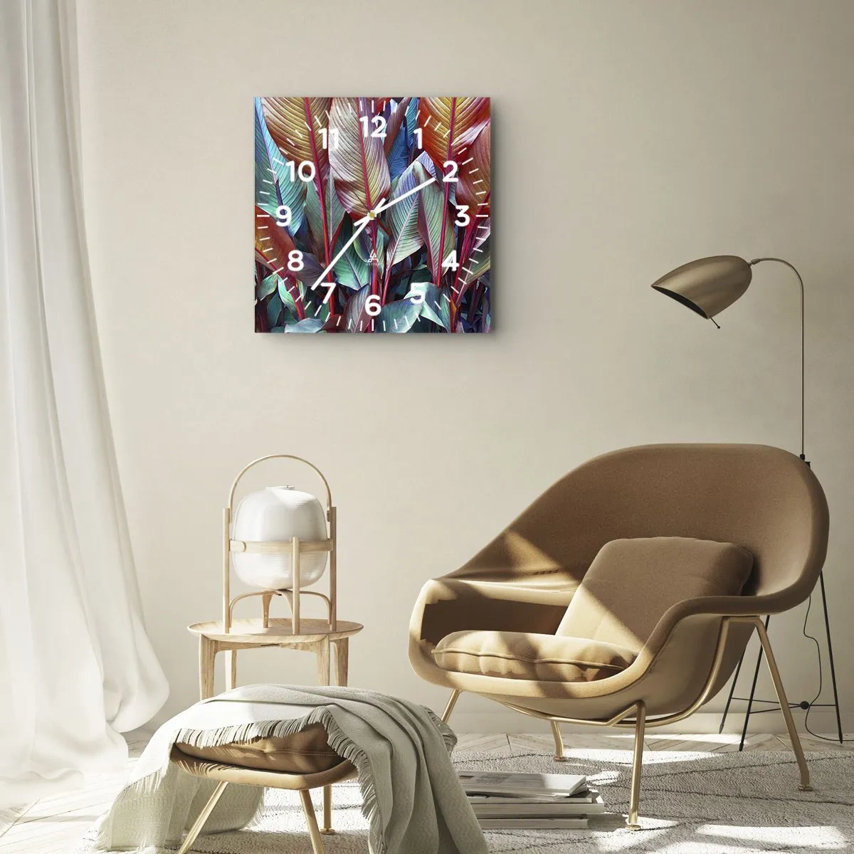 Zegar ścienny - Kolorowy gąszcz - 40x40 cm