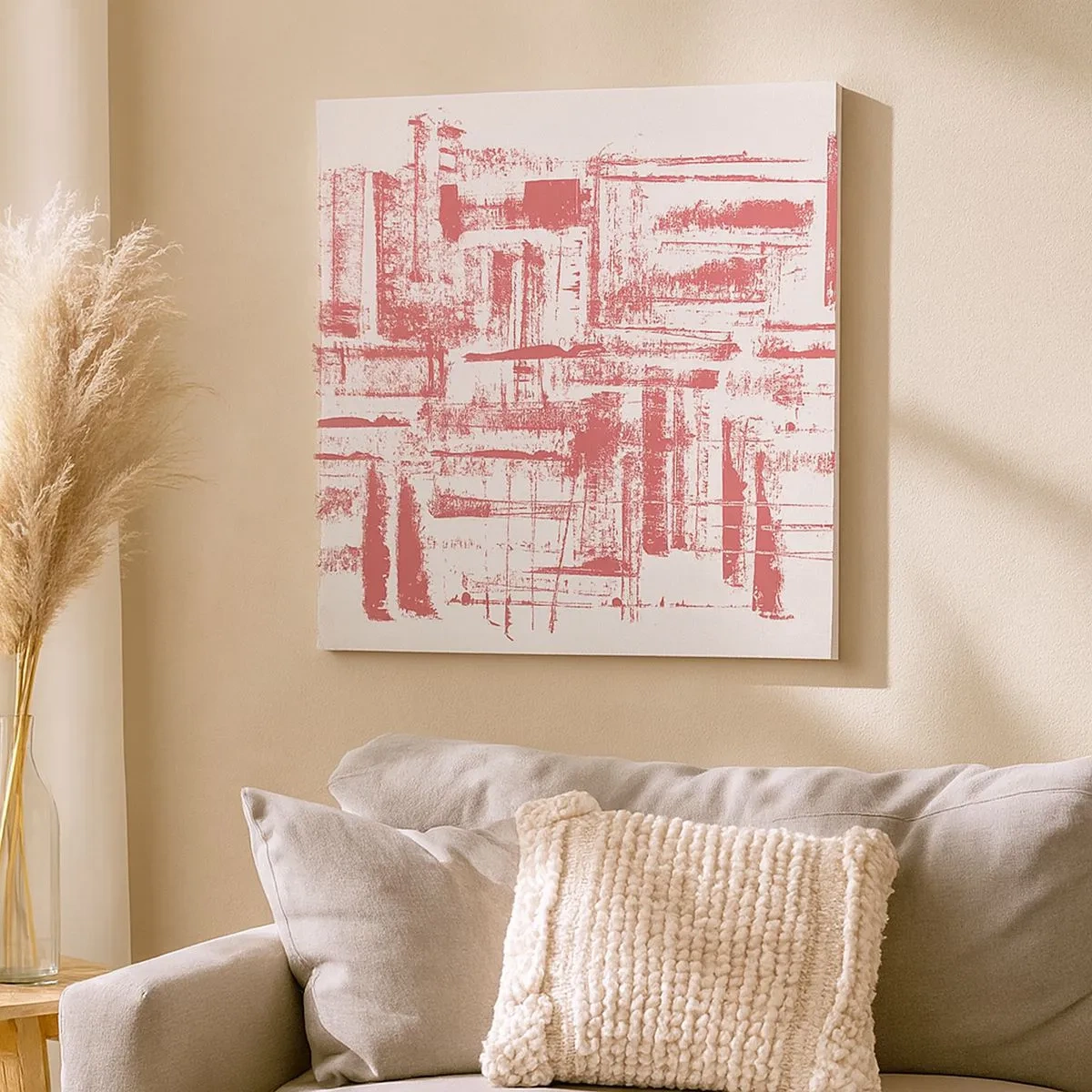 Obraz na płótnie - Czerwone miasto - 30x30 cm