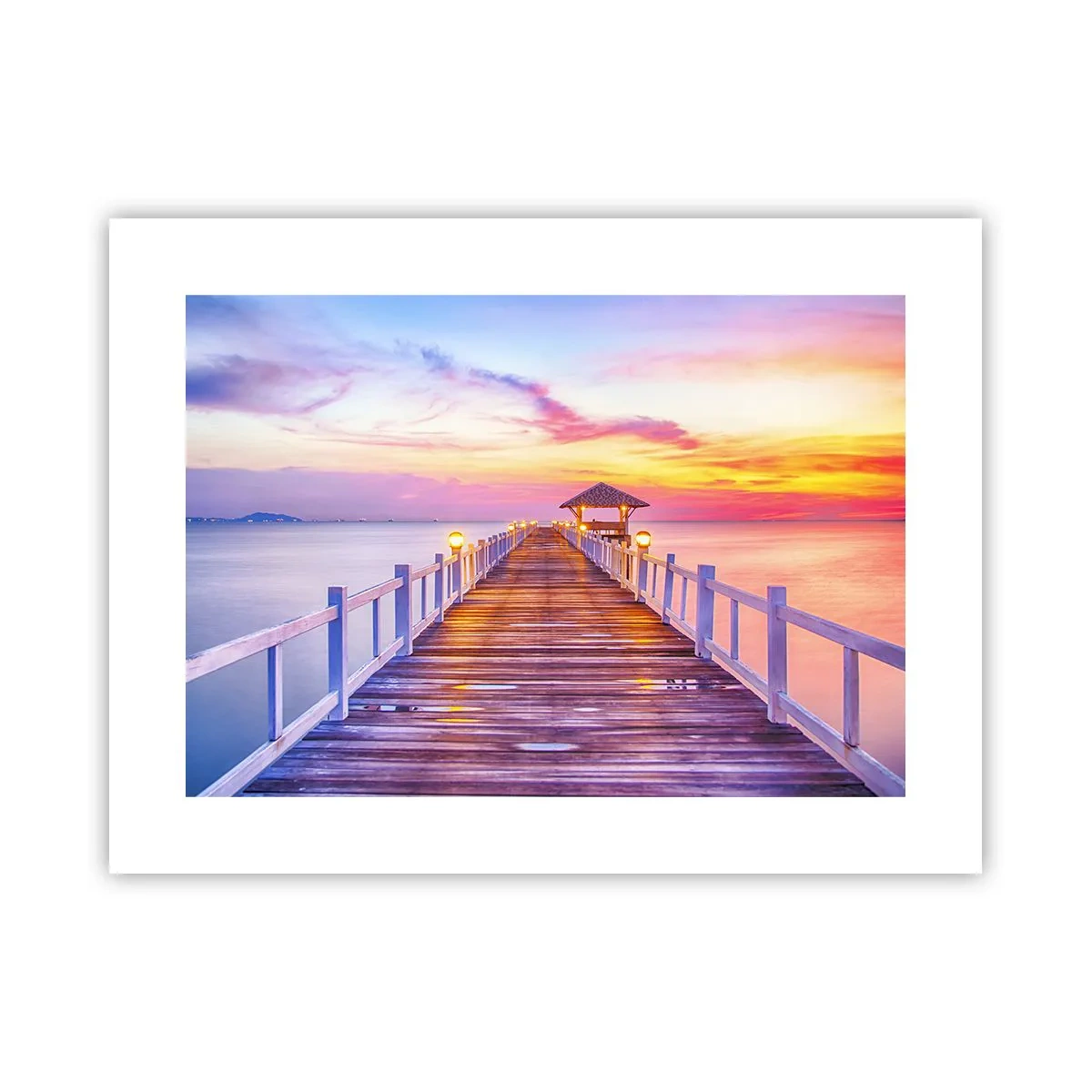 Plakat - Liliowo-złota cisza wieczoru - 40x30 cm