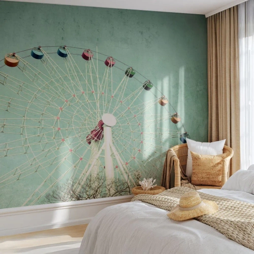 Fototapeta Samoprzylepna Deluxe Sticker - Zapraszamy do zabawy - Diabelski Młyn, Karuzela, Vintage - 250x175 cm