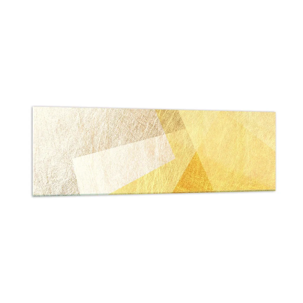 Obraz na szkle - Geometryczne formy w złotych i jasnych odcieniach - 160x50cm - Pogoda geometrii - Nowoczesna dekoracja ścienna do salonu i sypialni ARTTOR