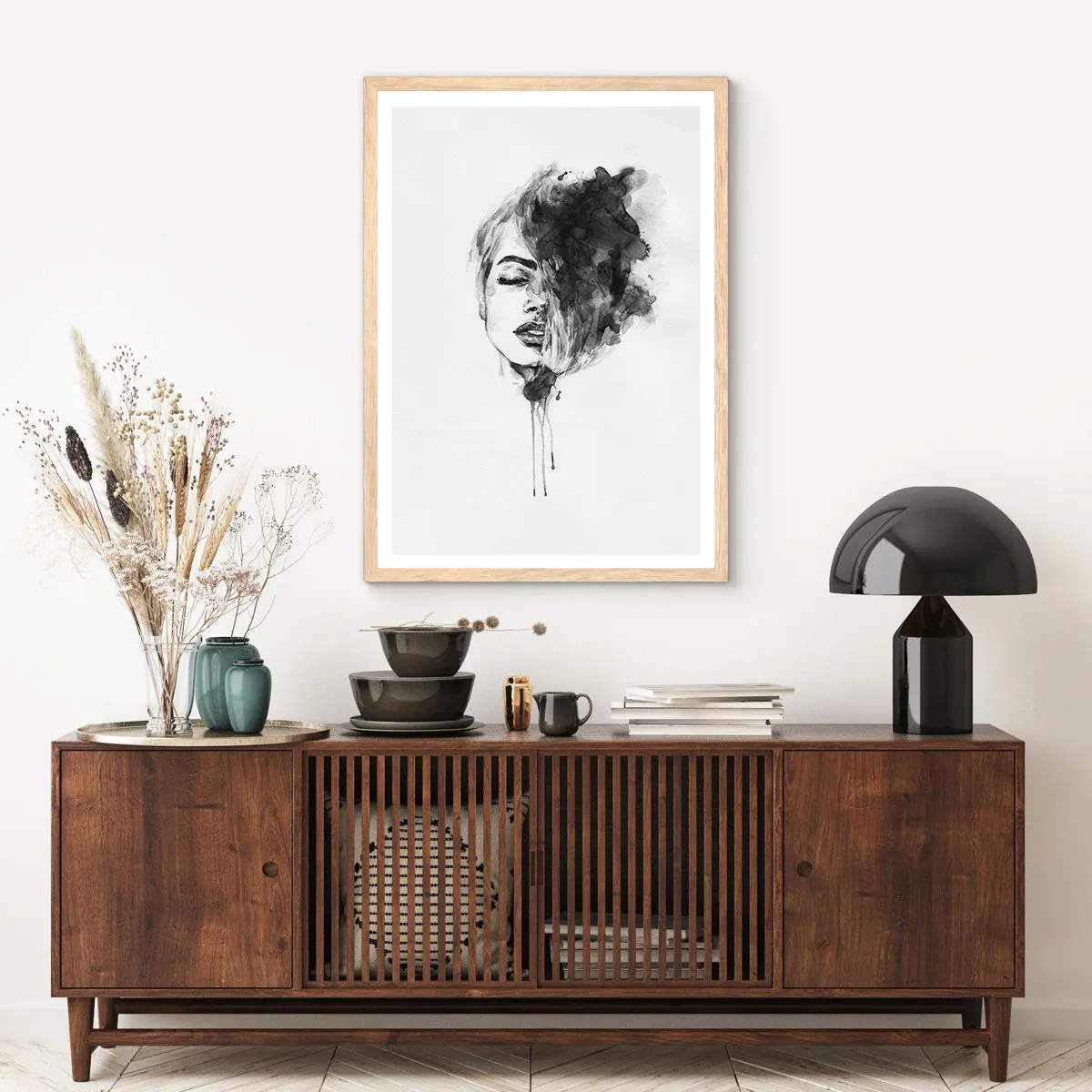 Plakat w ramie jasny dąb - O czym marzy dziewczyna - 61x91 cm