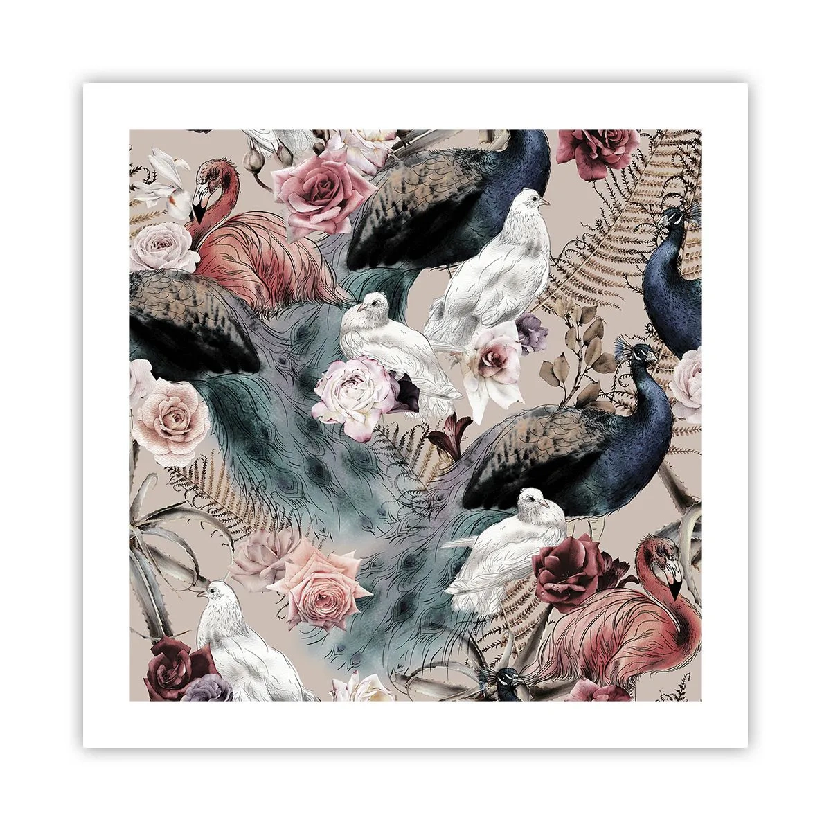 Plakat - W pałacowym ogrodzie - 50x50 cm