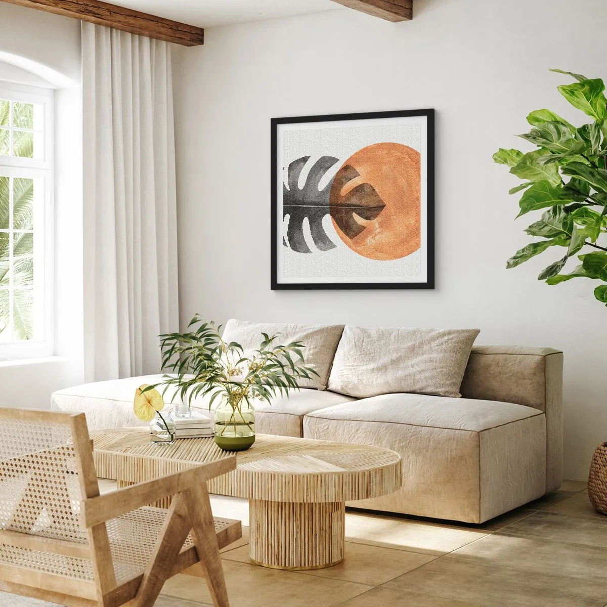 Plakat w czarnej ramie - Zawsze słońce - 60x60 cm