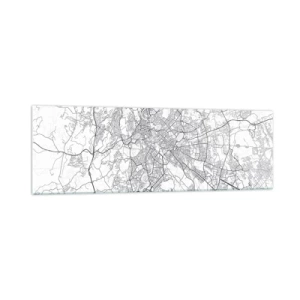 Obraz na szkle - Miejska mapa w stylu minimalistycznym z delikatnymi liniami - 160x50cm - Rzymski krąg - Nowoczesna dekoracja ścienna do salonu i sypialni ARTTOR
