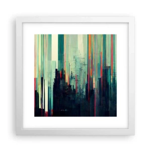 Plakat w białej ramie - Futurystyczne miasto - 30x30 cm