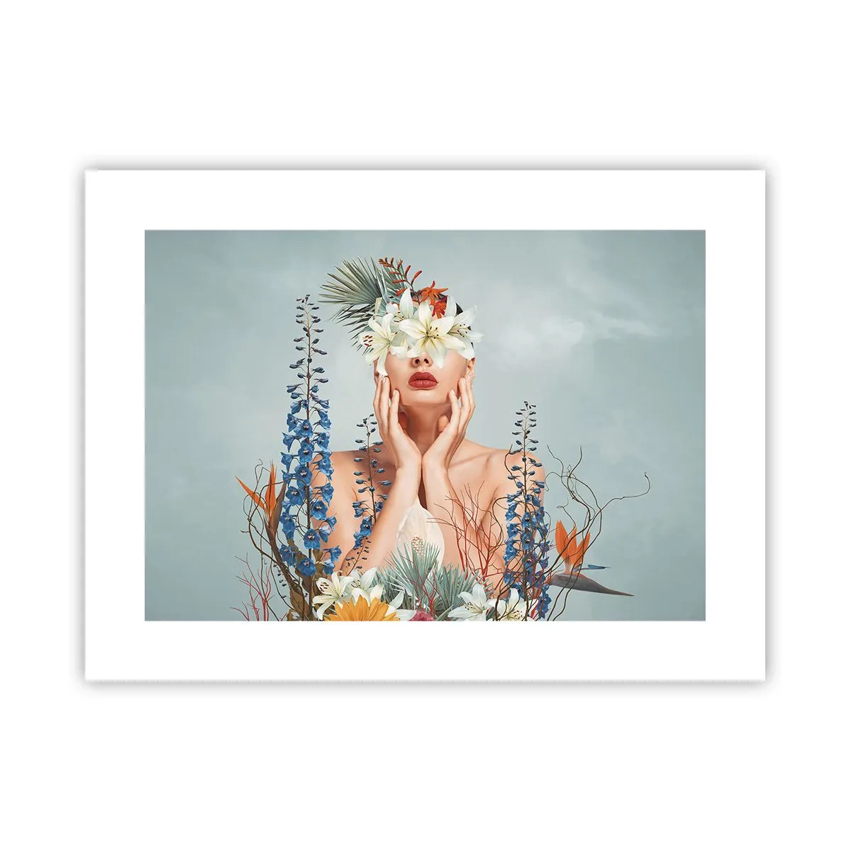 Plakat - Kobieta – kwiat - 40x30 cm