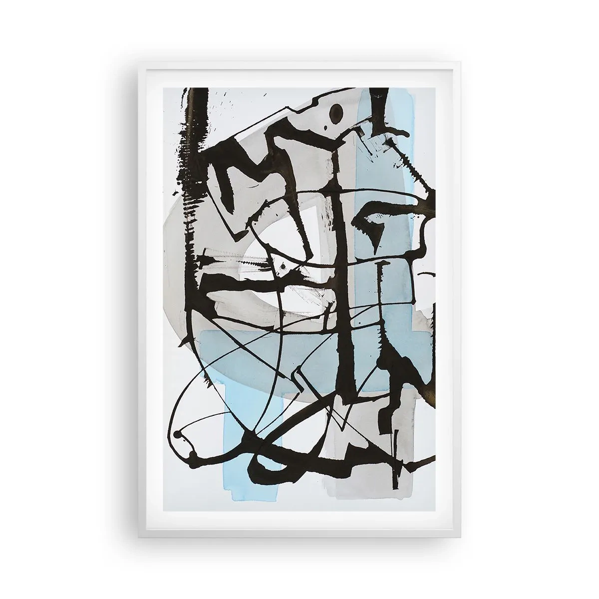 Plakat w białej ramie - Mimo wszystko błękitny - 61x91 cm