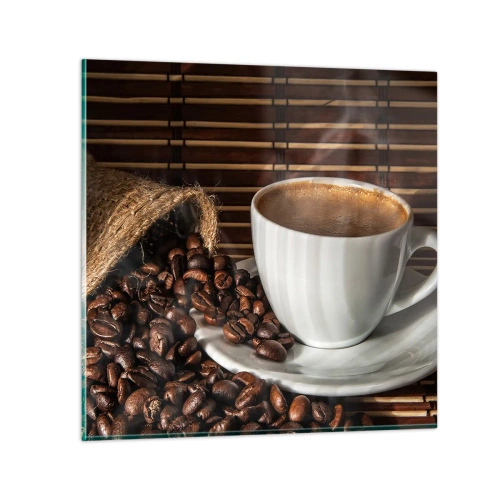 Obraz na szkle - Czarność węgla, przejrzystość bursztynu - 40x40 cm