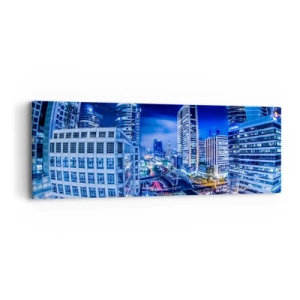 Obraz na płótnie - Rytmy nocnego miasta - 90x30 cm