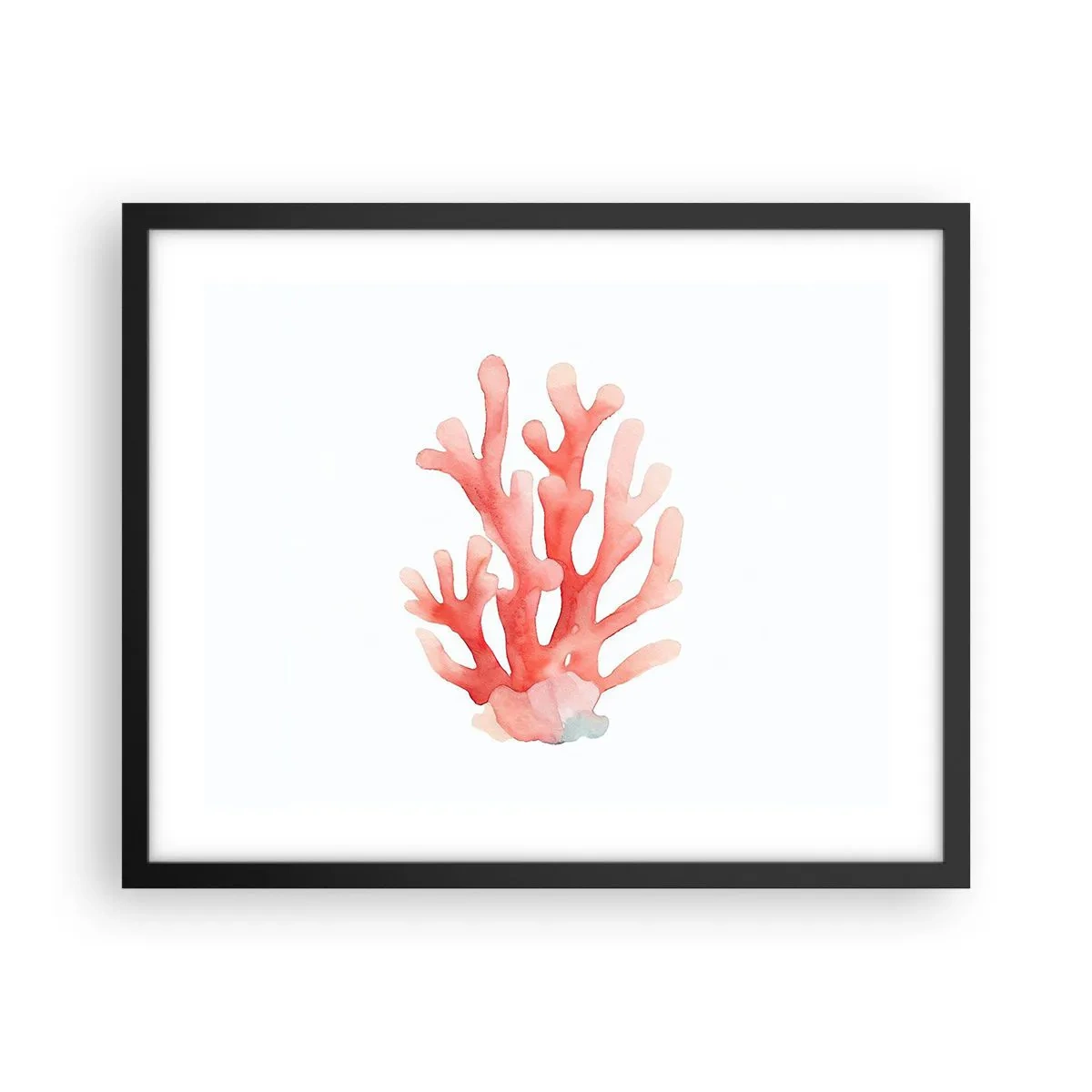 Plakat w czarnej ramie - Koral koloru koralowego - 50x40 cm