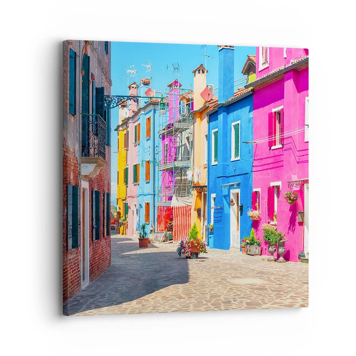 Obraz na płótnie - Miasteczko "Pod papugami" - 30x30 cm