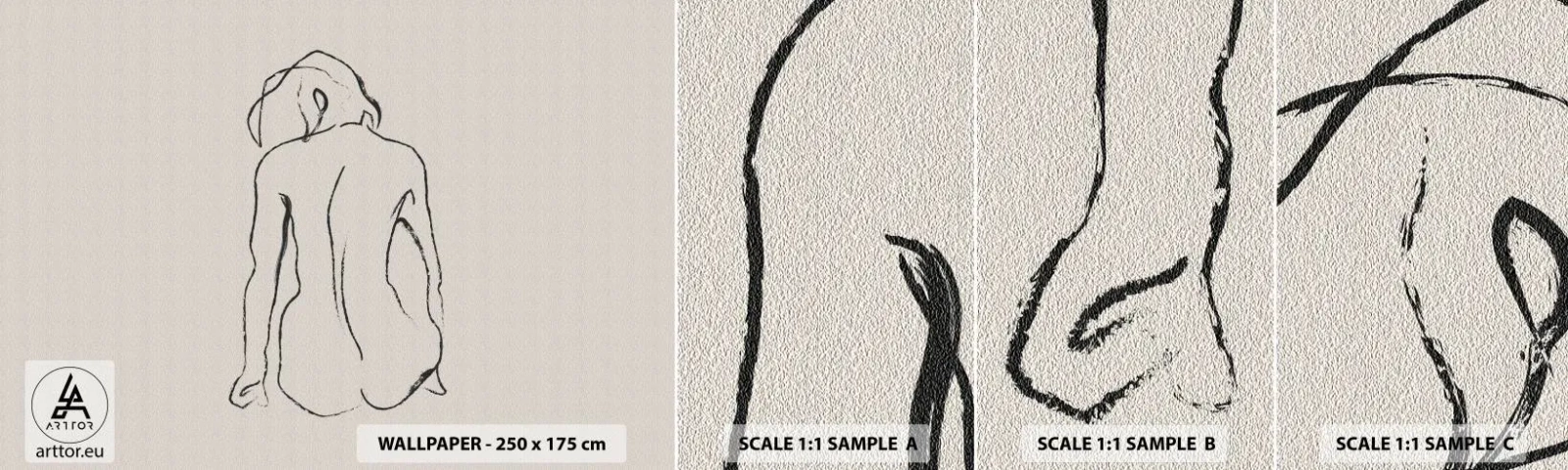 Fototapeta Próbka Standard Eco - Akt dziewczęcy - Akt, Kreska, Rysunek - 100x30 cm