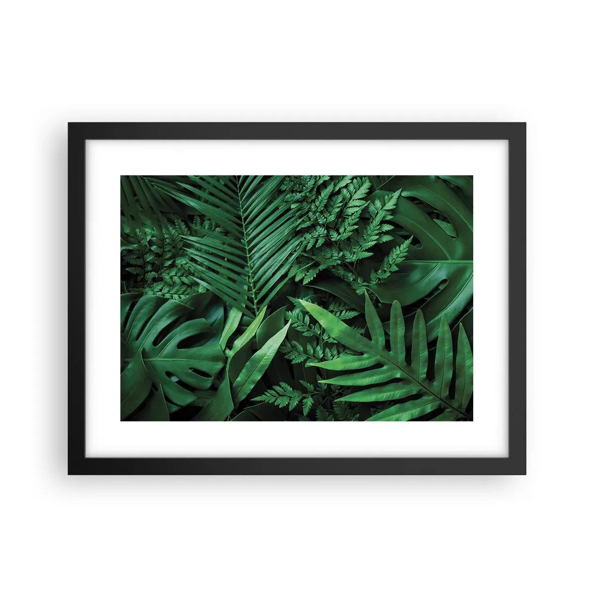 Plakat w czarnej ramie - Utulone w zieleni - 40x30 cm