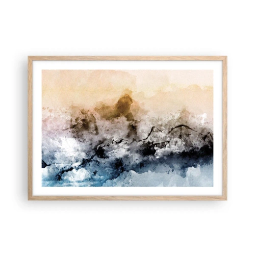Plakat w ramie jasny dąb - Zatopione w tumanie mgły - 70x50 cm