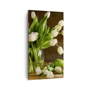 Obraz na płótnie - Soczyste i świeże w zieleni i bieli - 45x80 cm