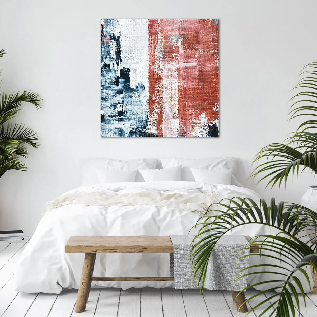 Obraz na płótnie - Abstrakcyjne pół na pół - 50x50 cm