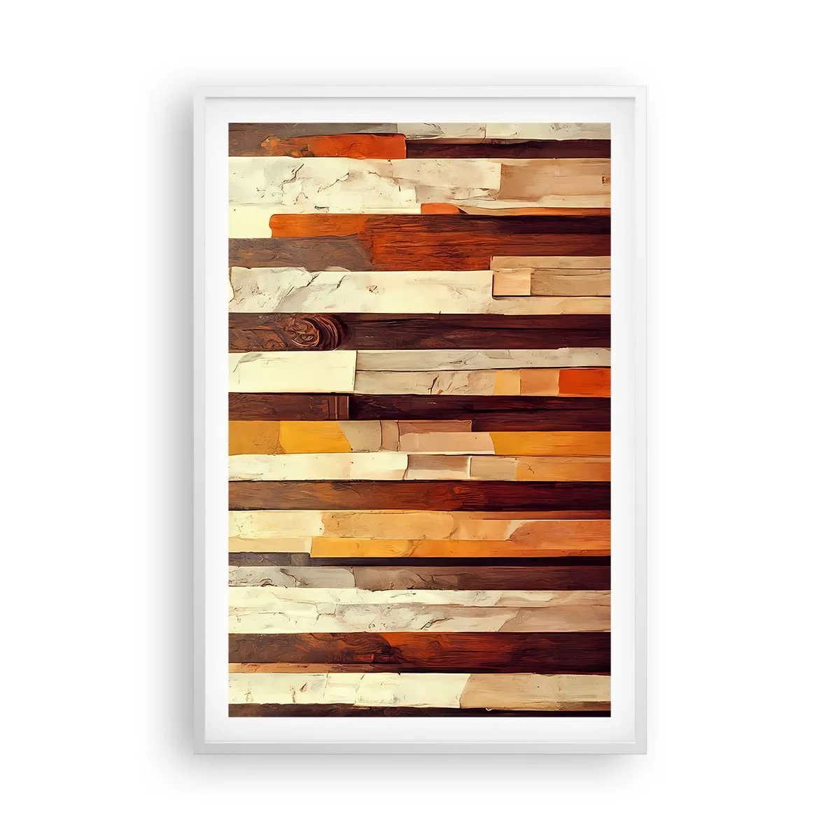 Plakat w białej ramie - Hymn leśnych drzew - 61x91 cm