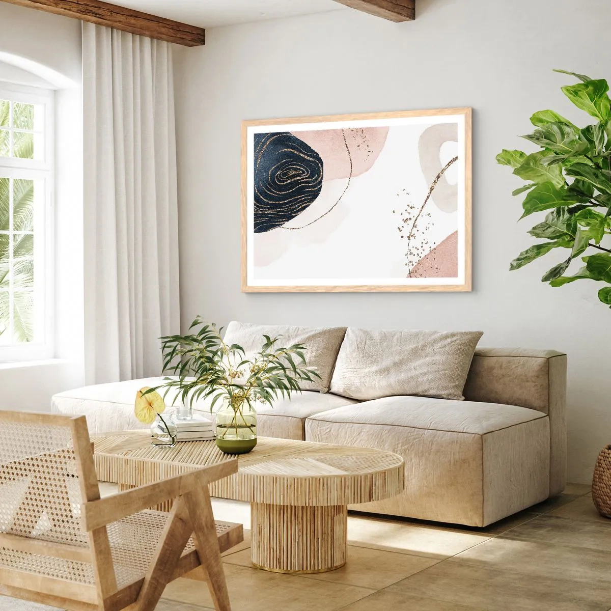 Plakat w ramie jasny dąb - Wszystko płynie - 50x40 cm