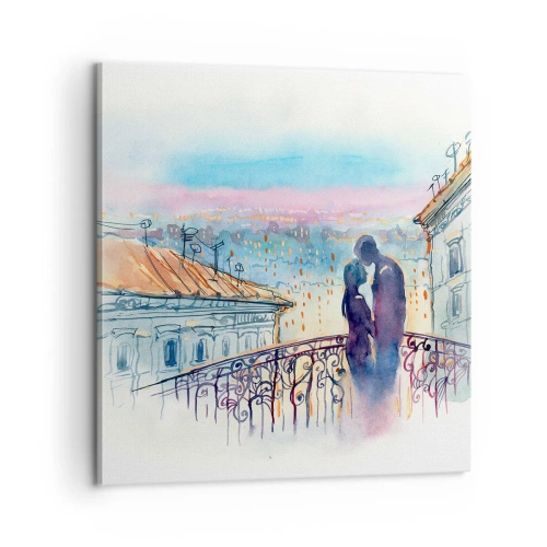 Obraz na płótnie - Paryscy kochankowie - 60x60 cm