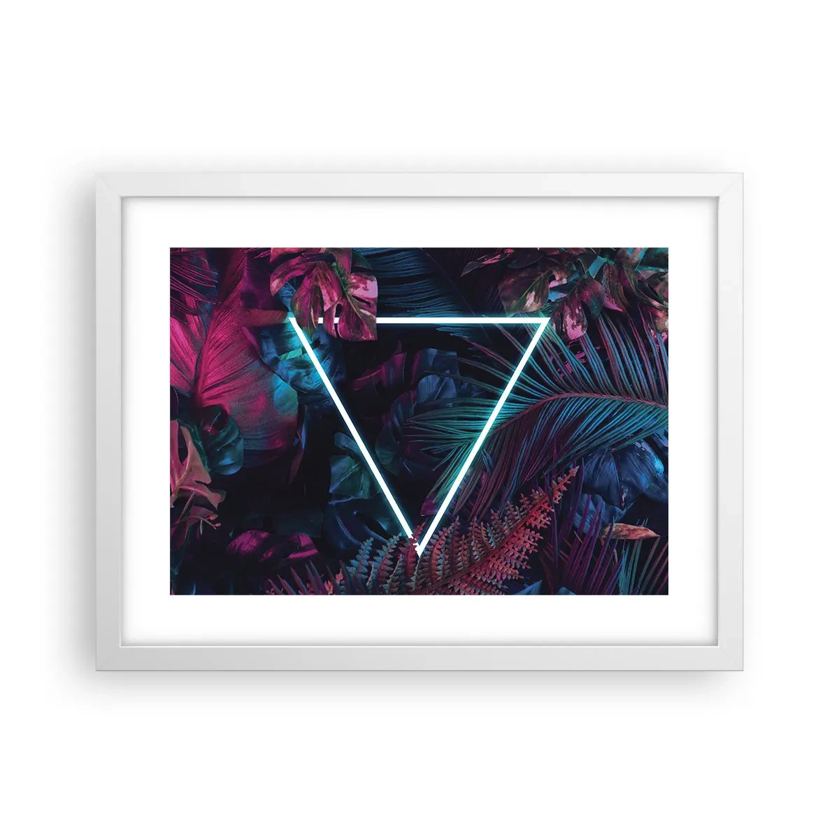 Plakat w białej ramie - Ogród w stylu disco - 40x30 cm