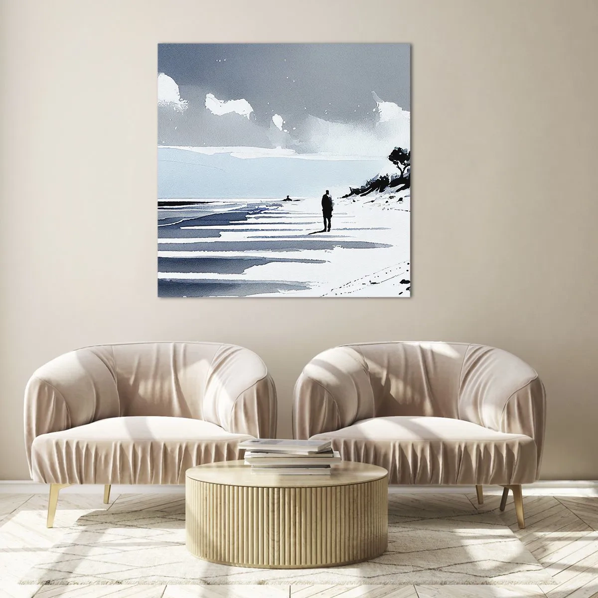 Obraz na szkle - Sam na sam - 60x60 cm