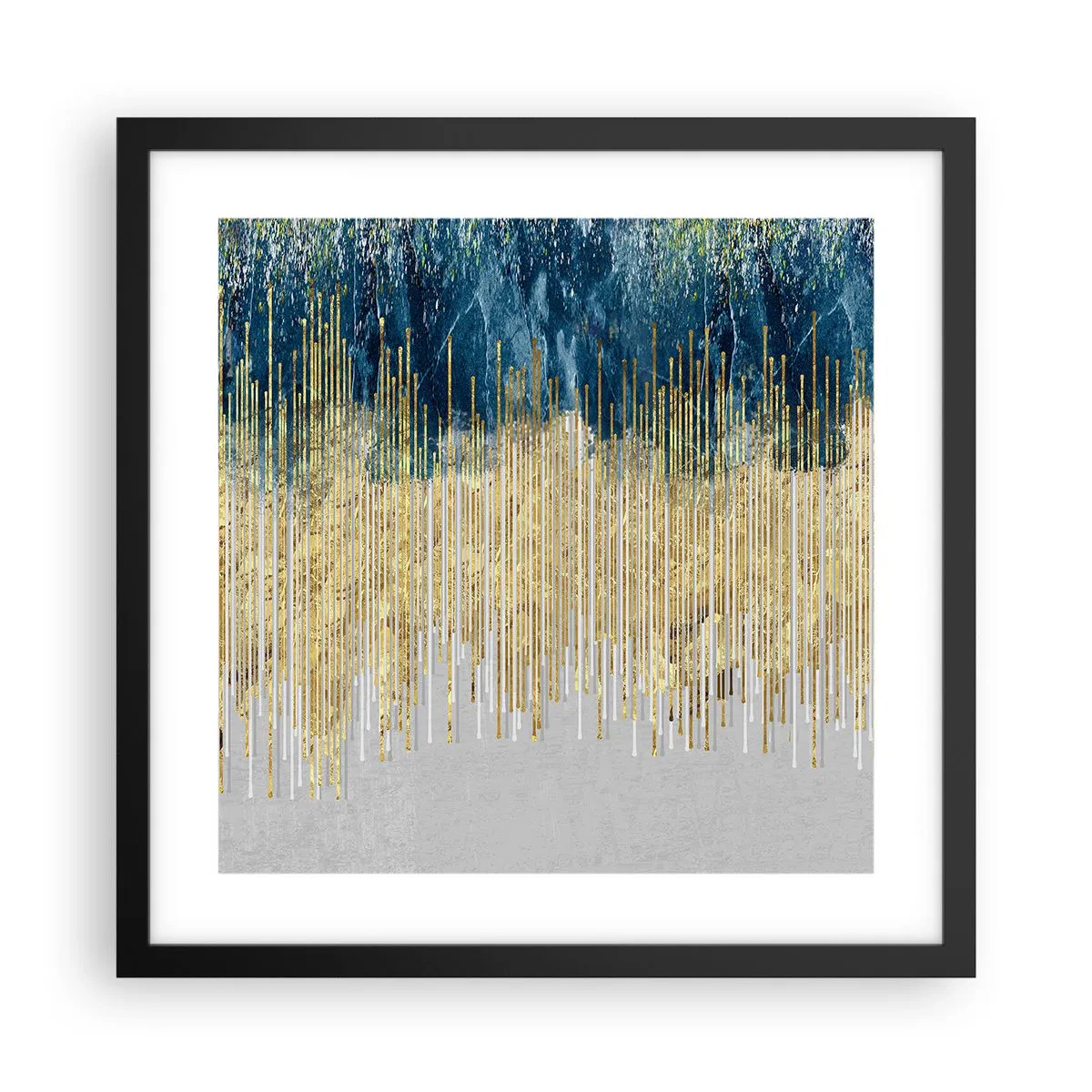 Plakat w czarnej ramie - Wyzłocona granica - 40x40 cm
