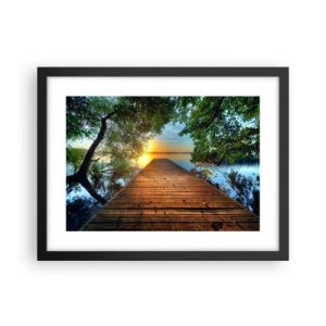 Plakat w czarnej ramie - Nie śpiesz się, usiądź - 40x30 cm