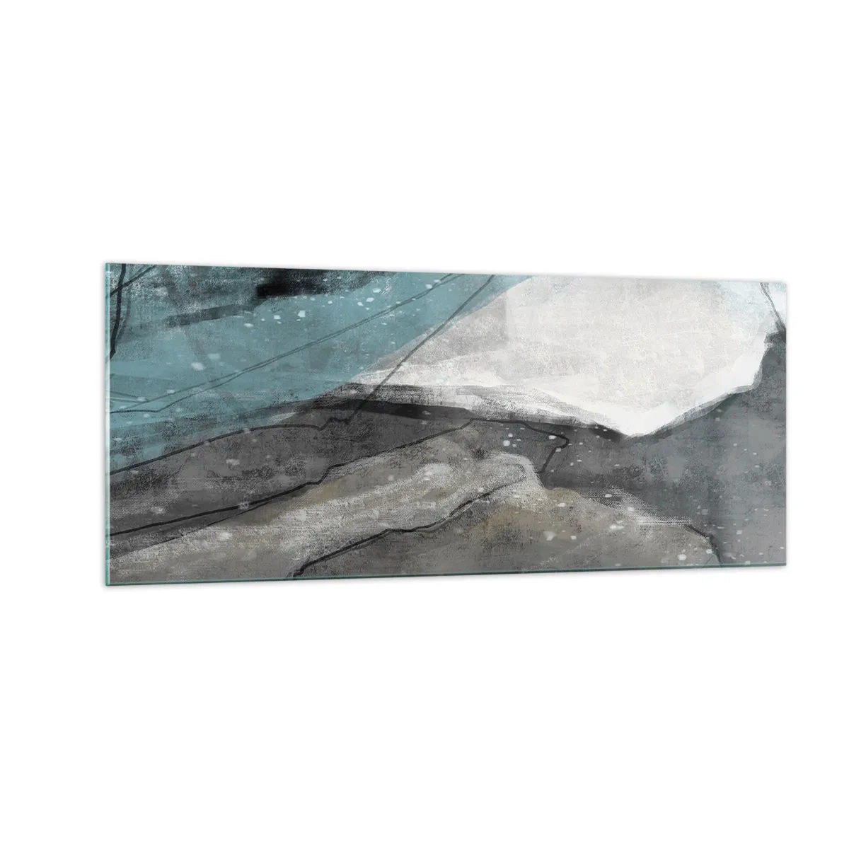 Obraz na szkle - Abstrakcja: skały i lód - 100x40 cm