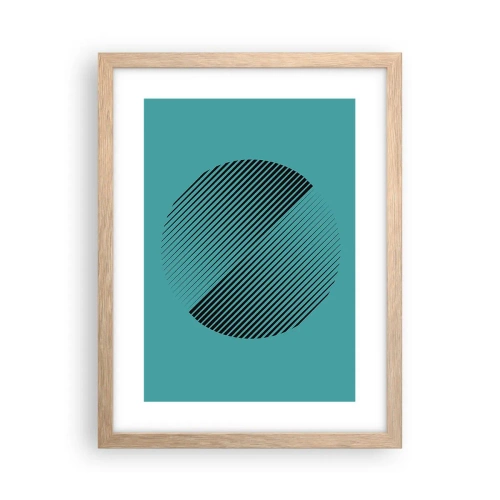 Plakat w ramie jasny dąb - Koło – geometryczna wariacja - 30x40 cm
