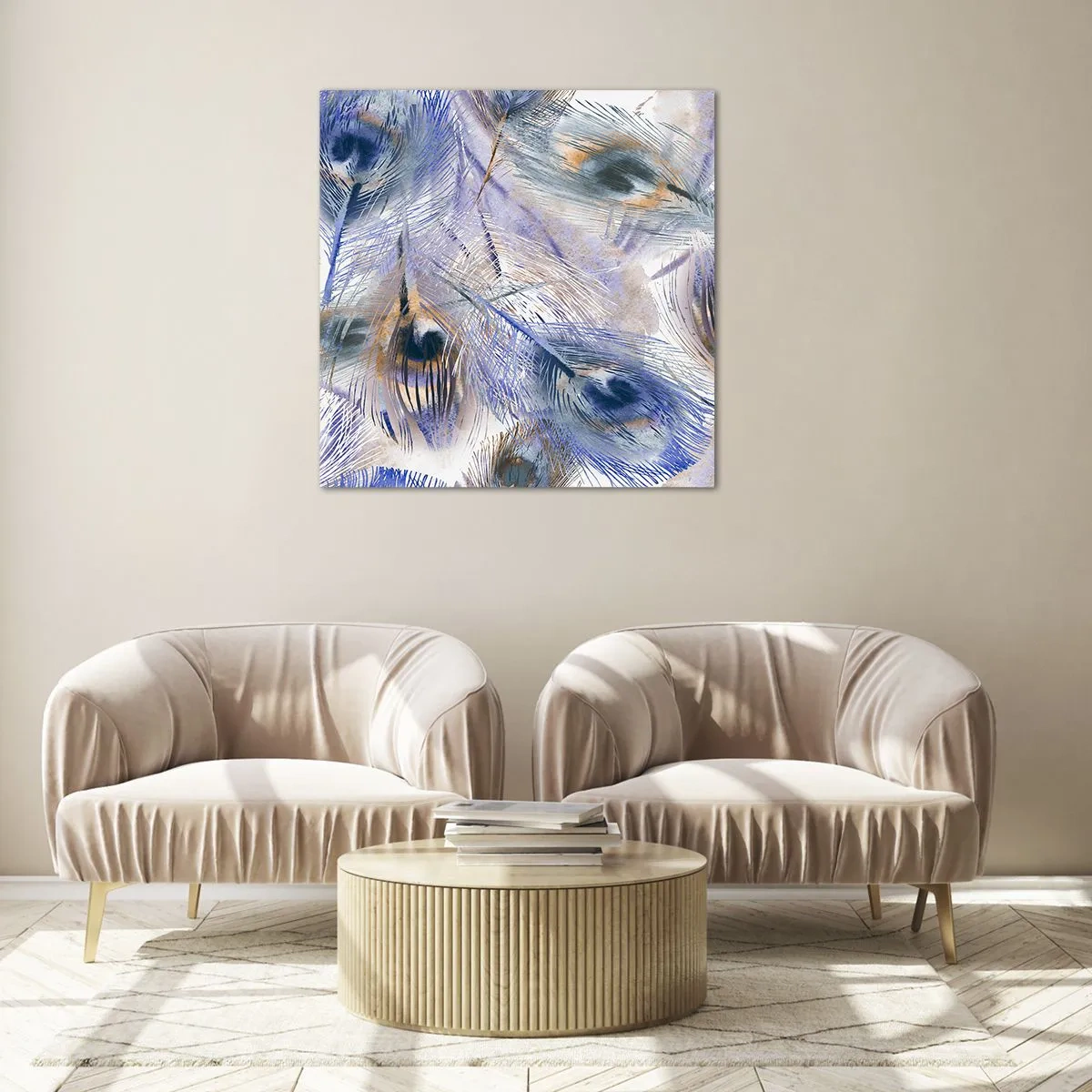 Obraz na szkle - Pawiooka kompozycja - 40x40 cm