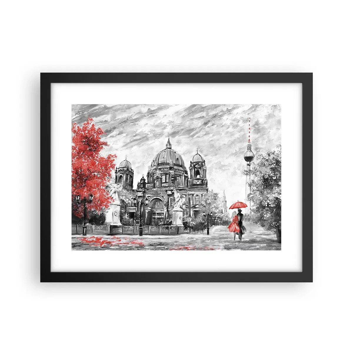 Plakat w czarnej ramie - Berlińskie spotkanie - 40x30 cm