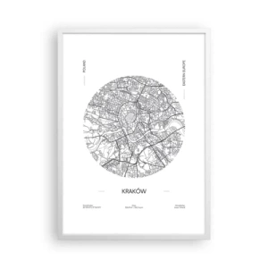 Plakat w białej ramie - Anatomia Krakowa - 50x70 cm