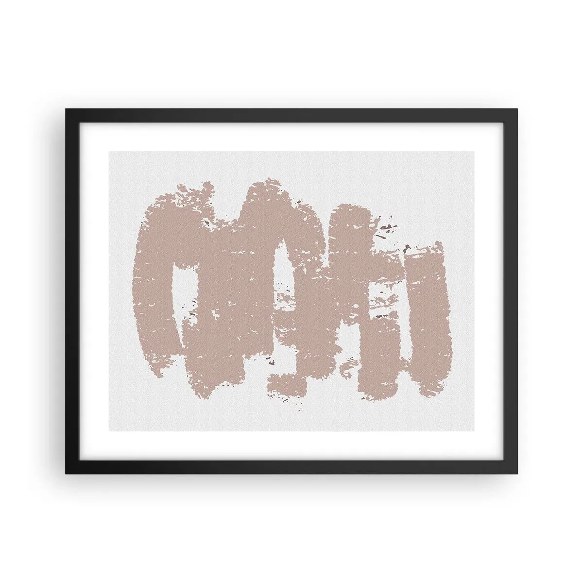 Plakat w czarnej ramie - Abstrakcja w łagodnym różu - 50x40 cm