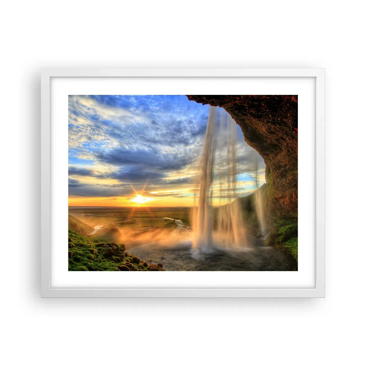 Plakat w białej ramie - Świat za zasłoną kropel - 50x40 cm