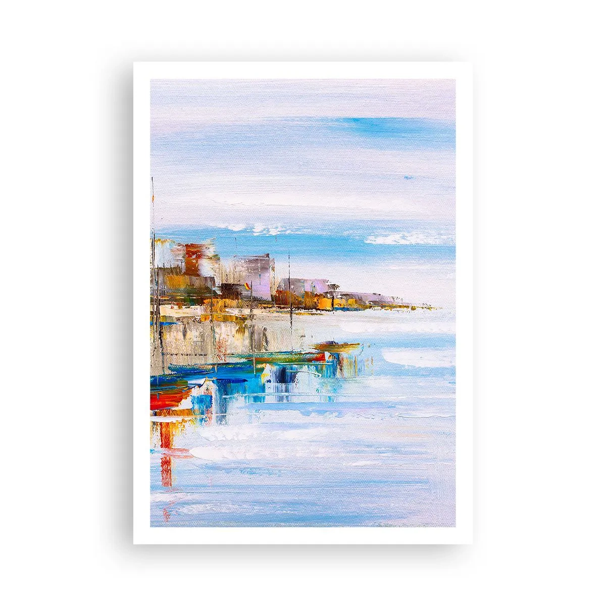 Plakat - Wielobarwna miejska przystań - 70x100 cm