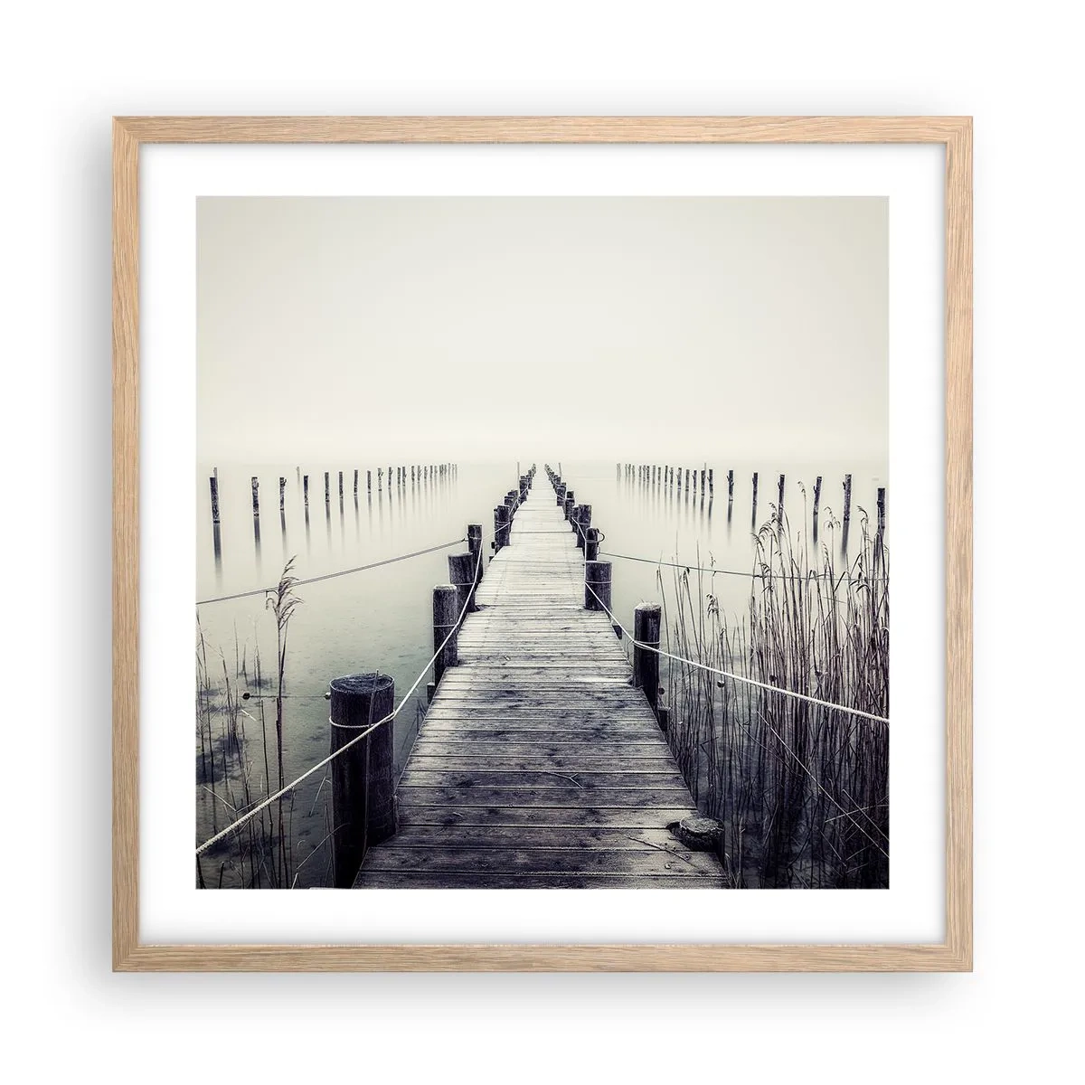 Plakat w ramie jasny dąb - Zanurz się w spokoju - 50x50 cm