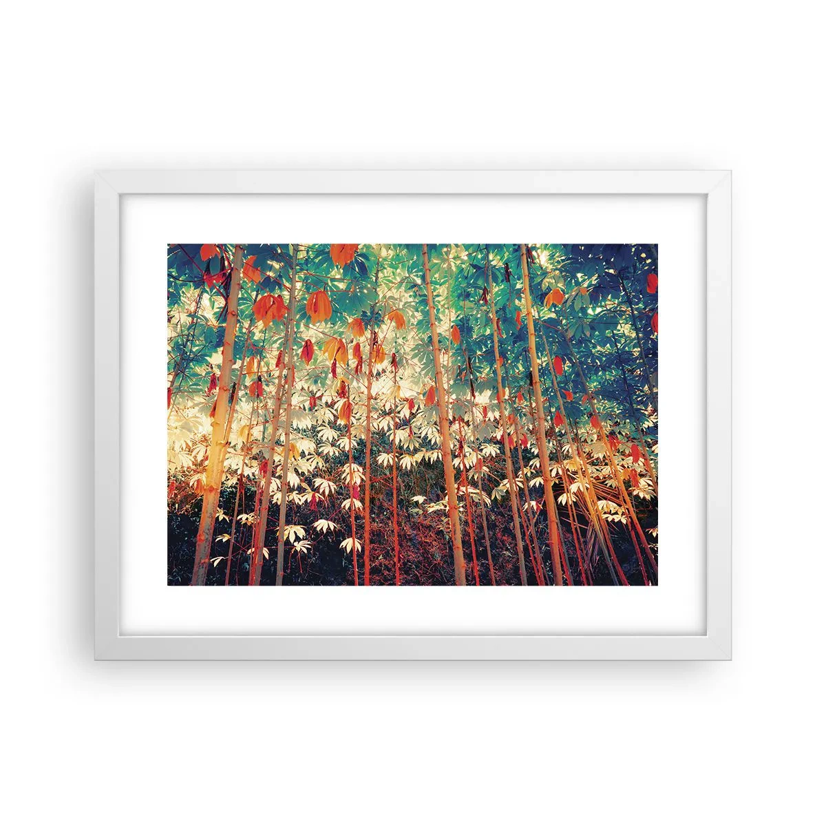 Plakat w białej ramie - Tajemne życie liści - 40x30 cm