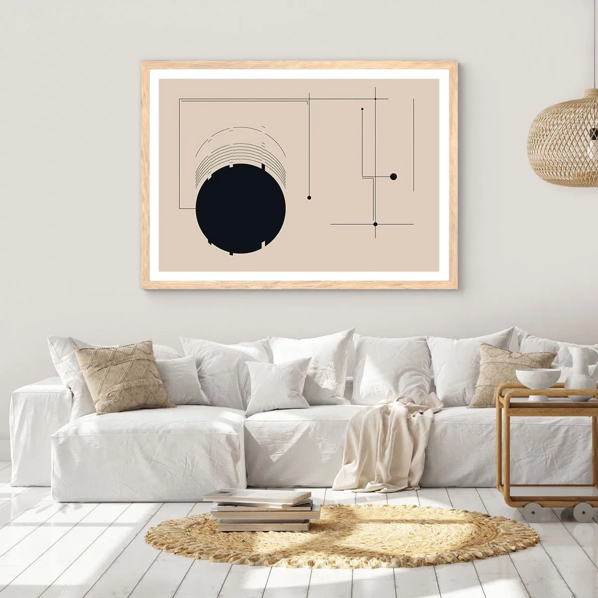 Plakat w ramie jasny dąb - Sprężysta i dynamiczna kompozycja - 50x40 cm