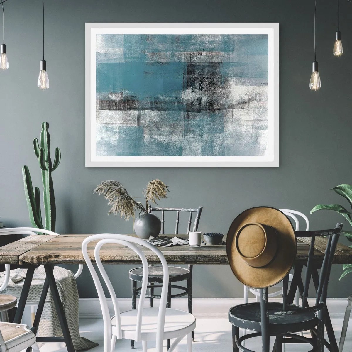 Plakat w białej ramie - Woda i powietrze - 91x61 cm