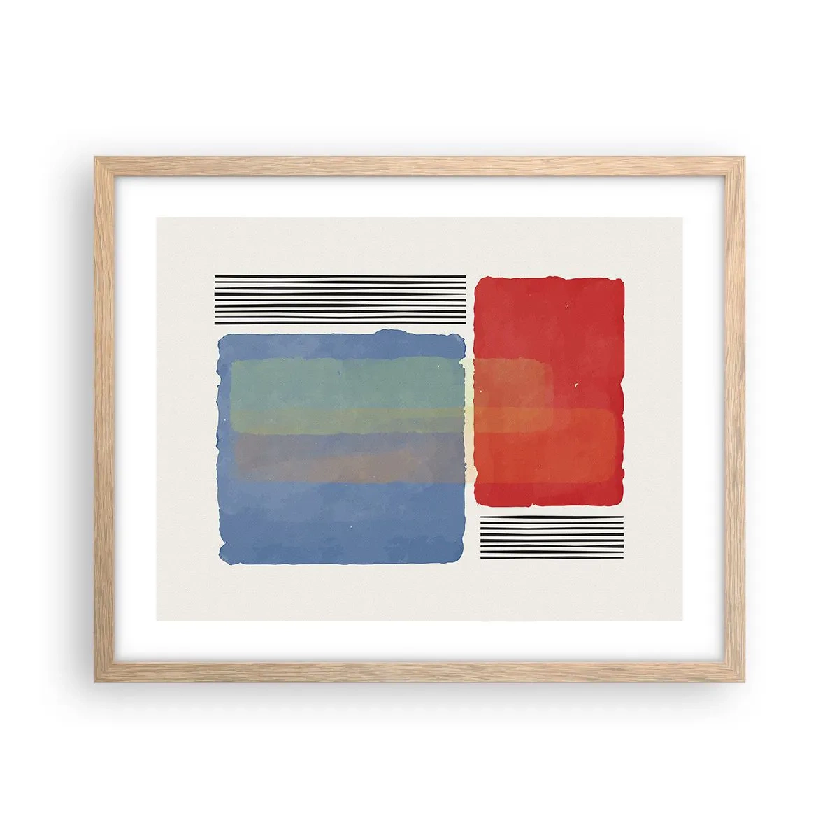Plakat w ramie jasny dąb - Duch i litera geometrii - 50x40 cm