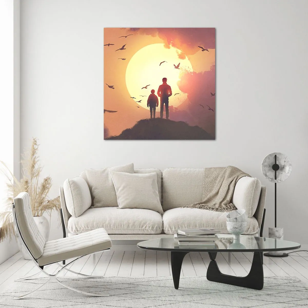 Obraz na szkle - Ze słońcem twarzą w twarz - 60x60 cm