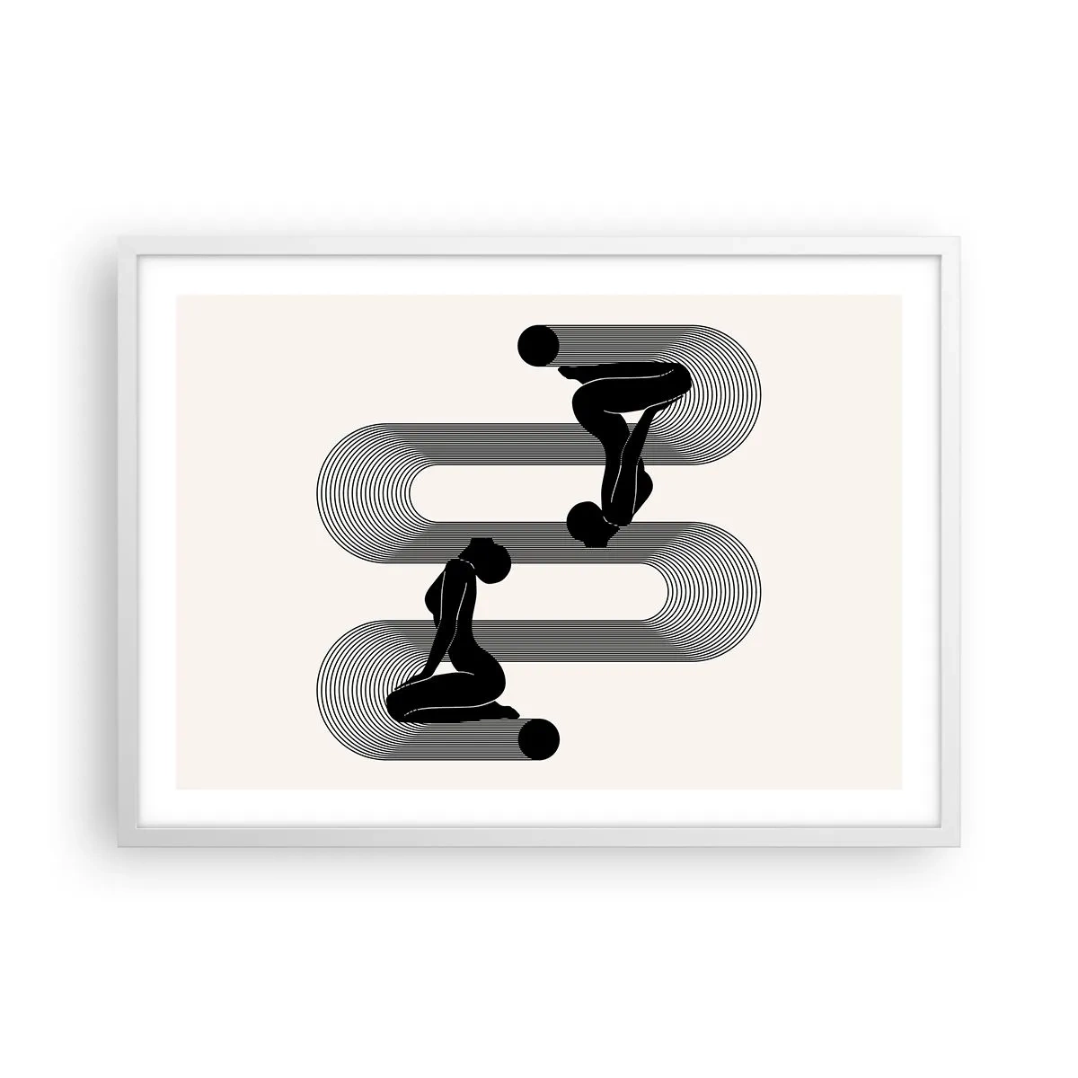 Plakat w białej ramie - Zmysłowa symetria - 70x50 cm