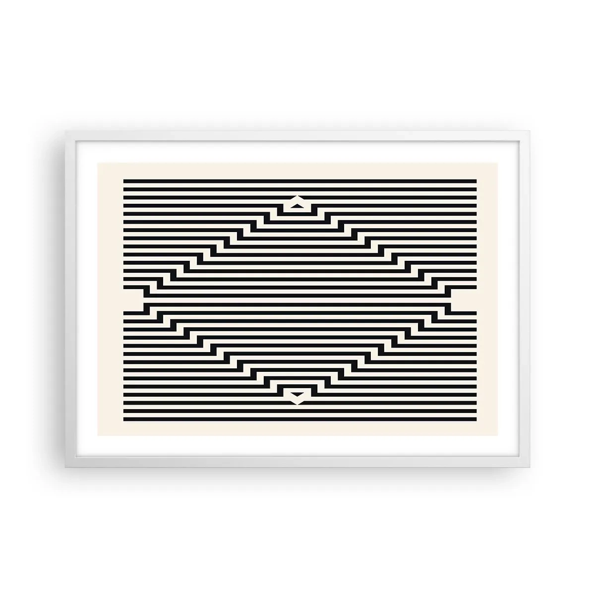 Plakat w białej ramie - Geometryczna iluzja - 70x50 cm