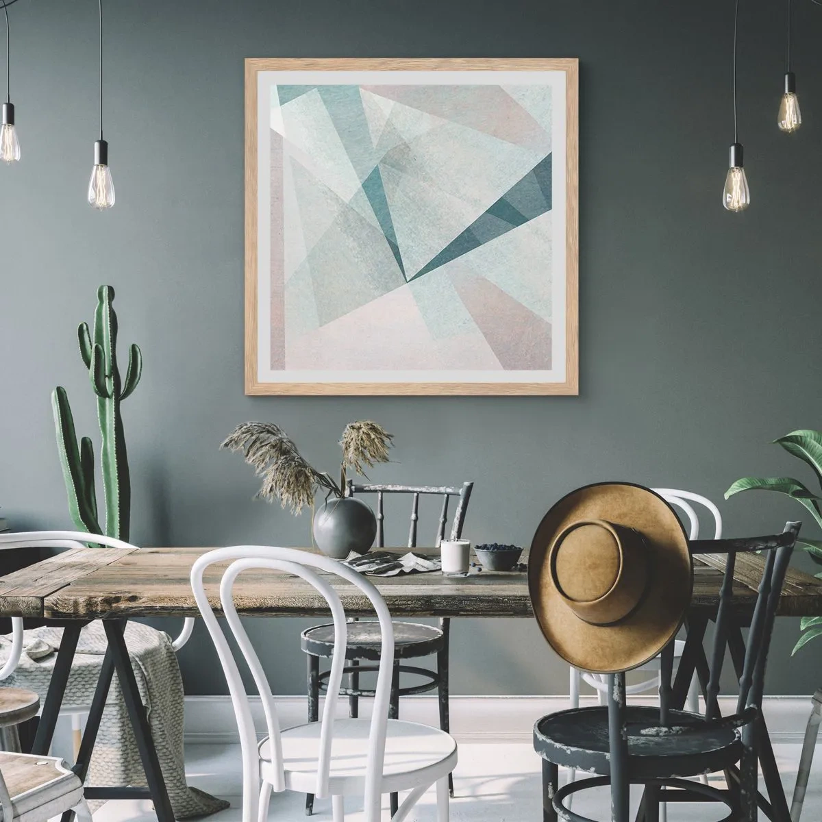 Plakat w ramie jasny dąb - Spokojnie choć dynamicznie - 30x30 cm