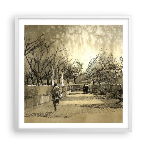Plakat w białej ramie - Piórkiem zatrzymana chwila - 60x60 cm