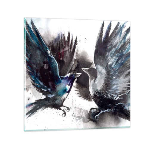 Obraz na szkle - Kruk krukowi… - 40x40 cm