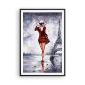 Plakat w czarnej ramie - Paryskie symbole - 61x91 cm