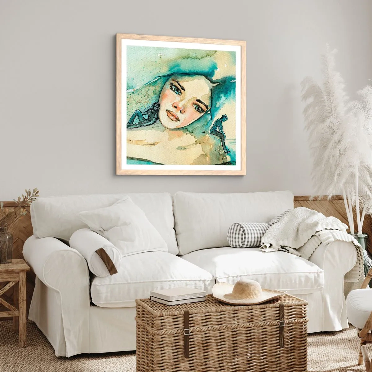 Plakat w ramie jasny dąb - Am I blue? - 50x50 cm