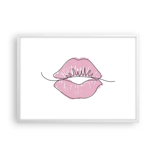 Plakat w białej ramie - Gotowy do pocałunku? - 70x50 cm